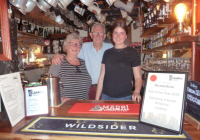 Tony and Glad Bath with their daughter Jayne Sanger Picture: CAMRA