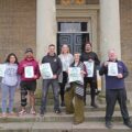 Left to right: Suzanne Wilson, Sherwin Uban, James Babb, Karlene Jammeh (engagement and partnership lead south at Wiltshire Council), Sarah Gregson, Robin Imeson, and Jonathan the Jester Picture: Salisbury City Council