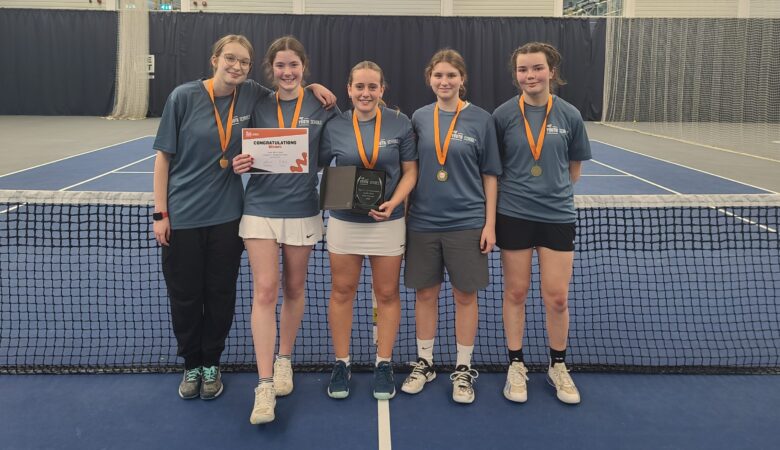 The senior girls team celebrating their victory Picture: South Wilts Grammar School