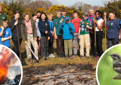 Salisbury Scouts also witnessed a demonstration of controlled gorse burning Picture Mark Warner