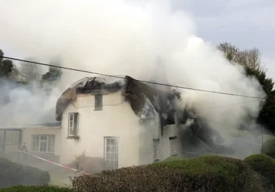 Fire crews battled the blaze, in Durrington, through the night. Picture: Salisbury Fire Station