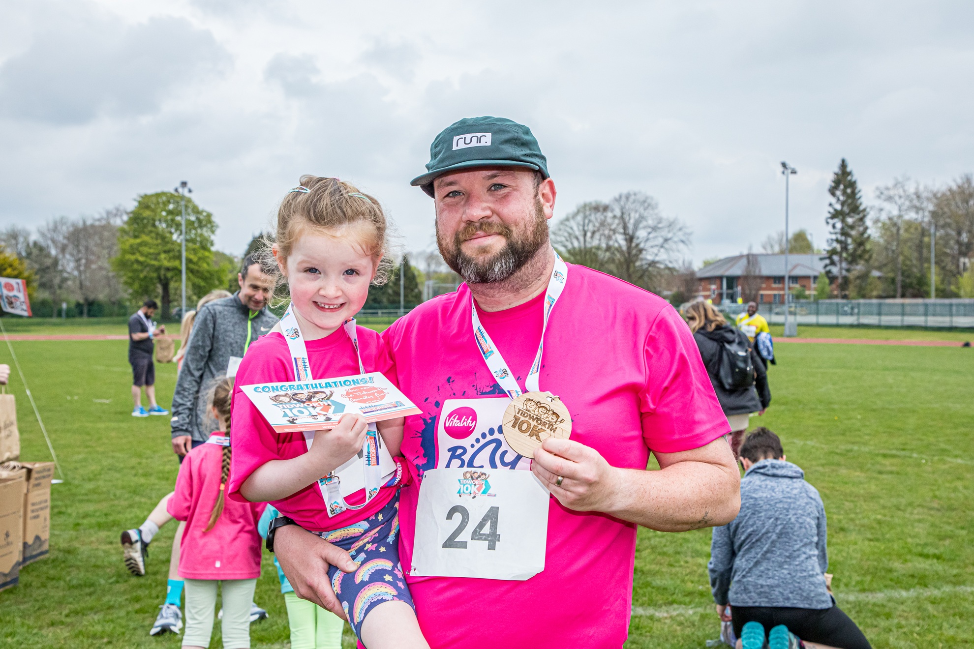 A father and daughter duo celebrating after the races Picture: John Rose