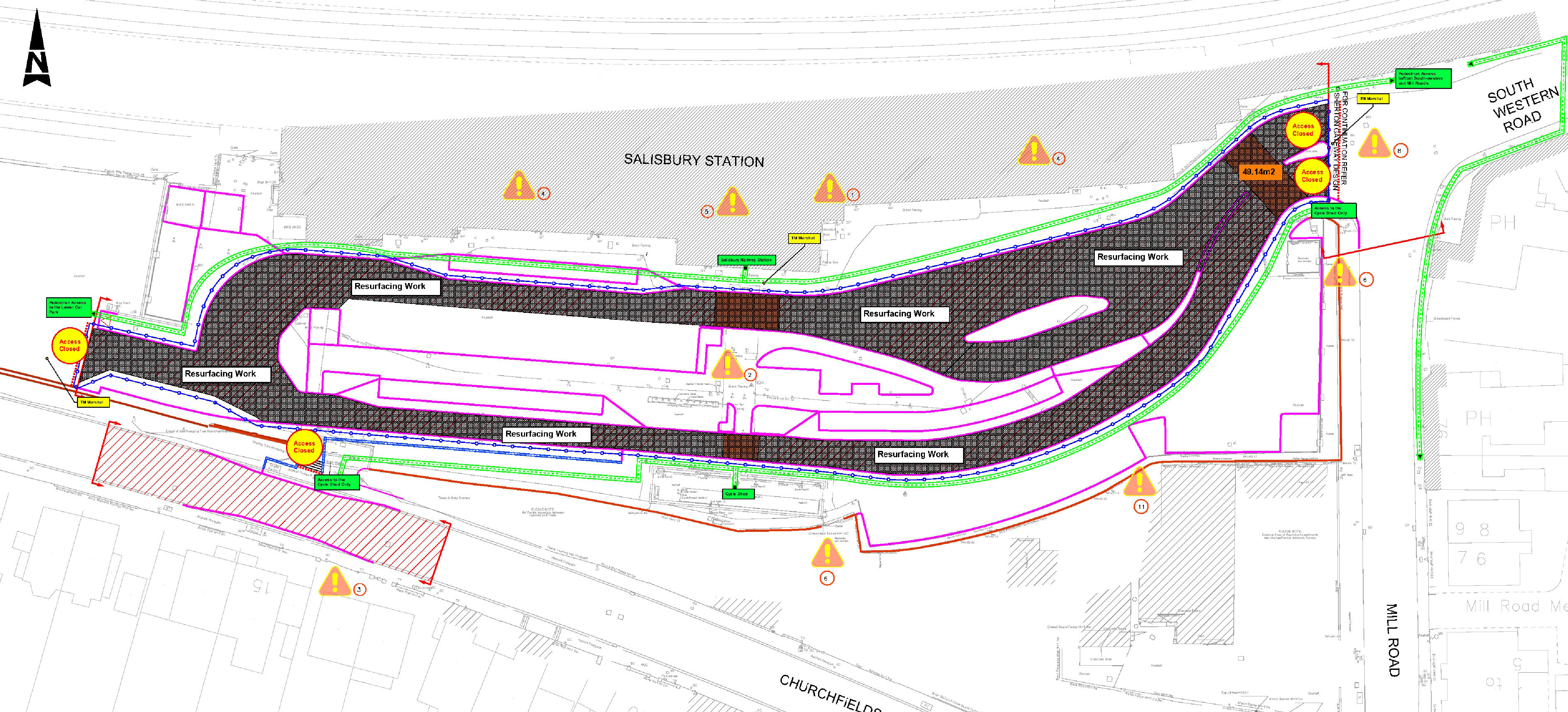 Plan showing the extent of the resurfacing works Picture: Wiltshire Council