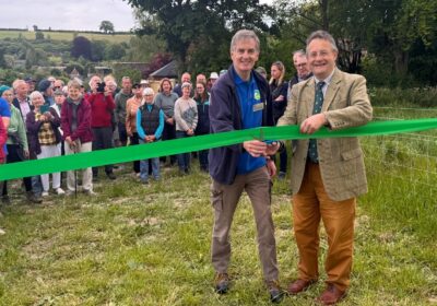 (L-R) Patrick Cashman, RSPB Site Manager and Cllr Paul Sample JP, Wiltshire Council Cabinet Member for Environment, Climate and Waste at the opening of the bridleway at RSPB Roundbarrow Nature Reserve Picture: Wiltshire Council