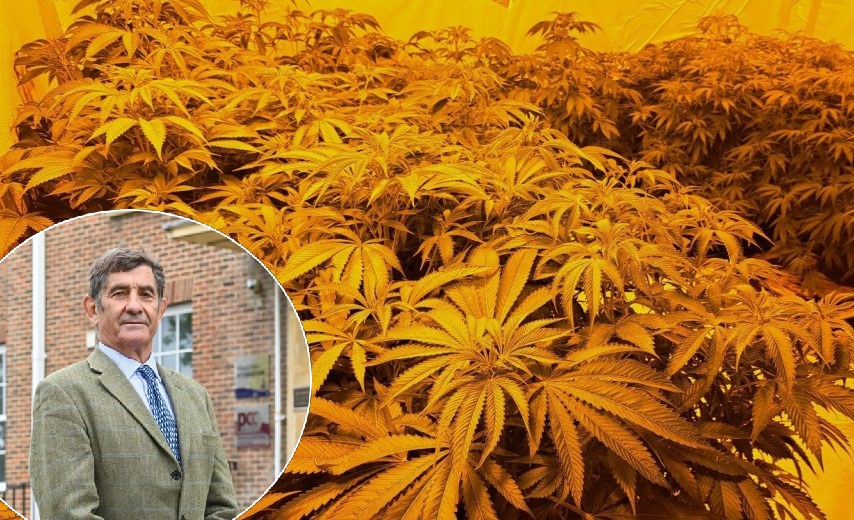 Philip Wilkinson (inset) is backing calls for tougher cannabis classification Pictures: Wiltshire PCC FB/ Avon and Somerset Police