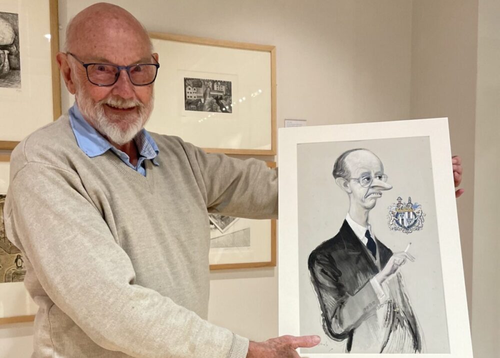 Robert Stiby, gifting the Ronald Searle painting to the Young Gallery Picture: Wiltshire Council