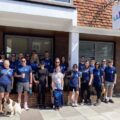 The walkers setting off from the Wessex Fleet offices in Milford Street Picture: Wessex Fleet