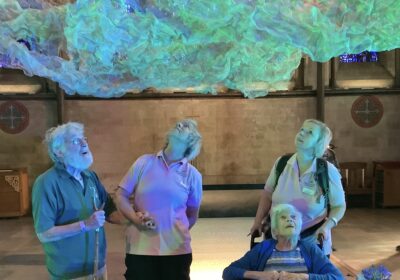 Residents marvelling at the display above Picture: Milford House