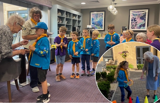 Beavers being presented with their badges Picture: Wilton Place Care Home
