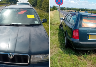 The abandoned car on the A303 Picture: Wiltshire Council