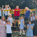 Shrewton pupils and staff celebrating the result Picture: Shrewton CE Primary School