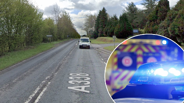 The car crashed into an unmarked police vehicle on the A338 near Tidworth cemetery Picture: Google