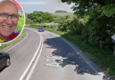 Rob Best (inset) is one of the three bikers that died in the crash Pictures: Wiltshire Police/Google