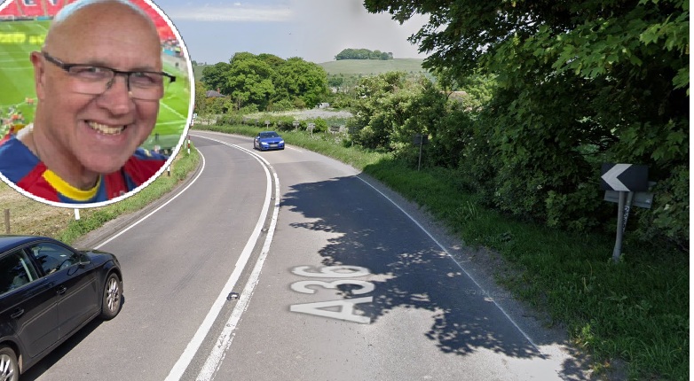 Rob Best (inset) is one of the three bikers that died in the crash Pictures: Wiltshire Police/Google