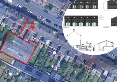 An aerial view of the site with the approved plans Pictures: Google/Atlas Planning Group