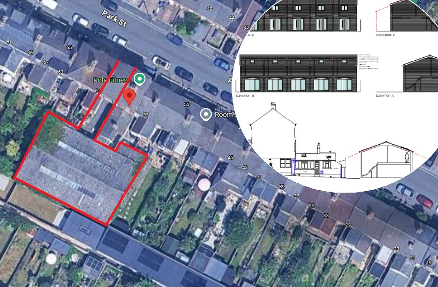 An aerial view of the site with the approved plans Pictures: Google/Atlas Planning Group