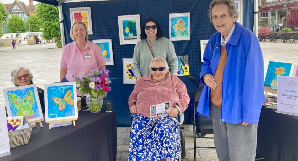 The residents' art proved popular with passers by Picture: Milford House Care Home