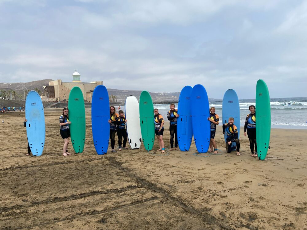 The young people enjoyed surfing in Gran Canaria Picture: Alabaré
