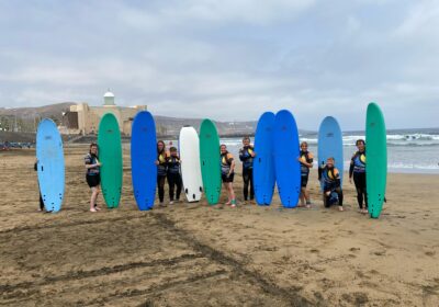 The young people enjoyed surfing in Gran Canaria Picture: Alabaré