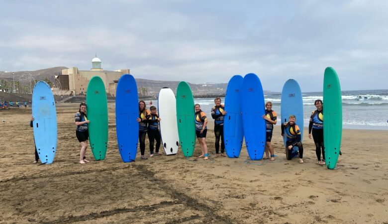 The young people enjoyed surfing in Gran Canaria Picture: Alabaré