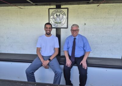 Ali Alhamed of Salisbury FC and Andrew Lord Alabaré Picture: Alabaré