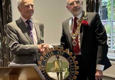 Alan Corkill at the handover ceremony Picture: Salisbury Rotary Club
