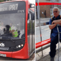 Alan (pictured right) is one of the bus users calling for the bus stop to be moved to its original position Pictures: Lesley Waller