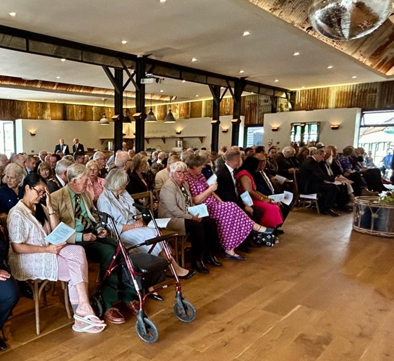 The congregation in the full barn Picture: Hayley Garner