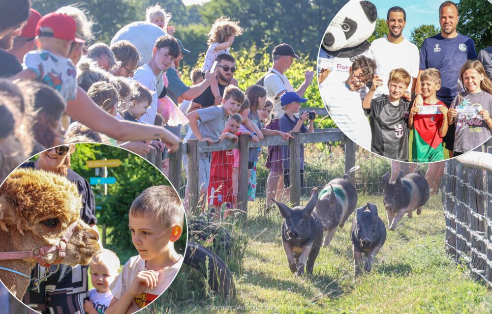 There was lots of fun to be had at the party - including the pig race! Pictures: Spencer Mulholland