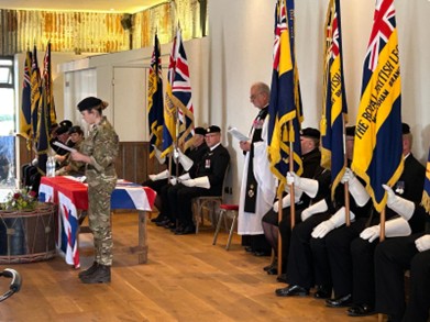 Tisbury Army Cadets – giving a warm welcome and reading the poem “On Fovant Hill” Picture: Hayley Garner