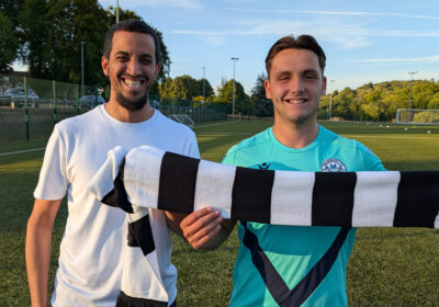 Salisbury FC Owner Ali Alhamad welcomes Tommy-Lee Higgs to the club Picture: Salisbury FC