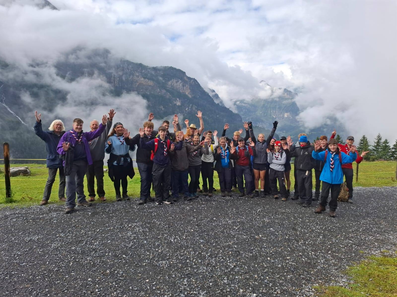 Explorer Scouts hiking to Oeschinensee Picture: Ian Porter