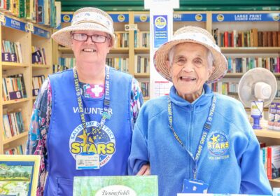 Nicola and Sybil Tucker in the Stars Appeal Bookshop Picture: Spencer Mulholland
