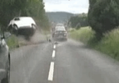 The moment Henriques crashed into a car while trying to evade police Picture: Wiltshire Police