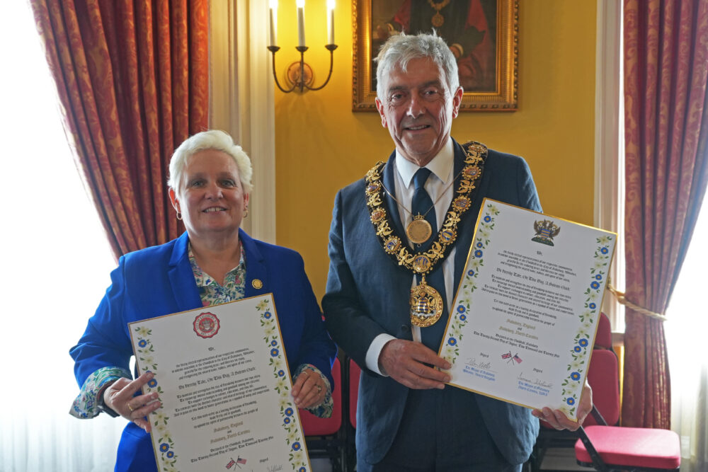 The two Salisbury mayors meeting in the city Picture: Salisbury City Council