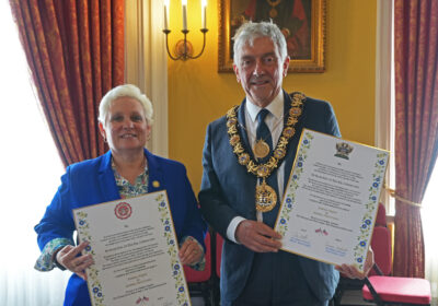 The two Salisbury mayors meeting in the city Picture: Salisbury City Council