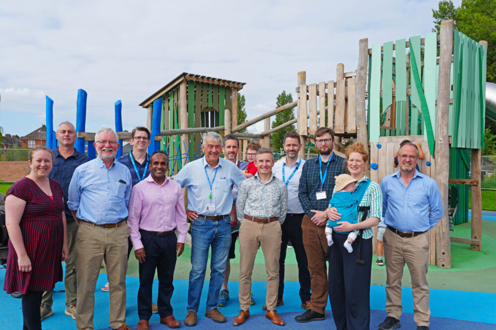 Representative celebrating the opening of the play area Picture: Wiltshire Council