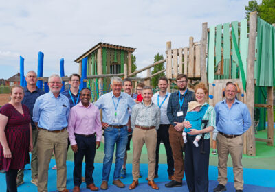 Representative celebrating the opening of the play area Picture: Wiltshire Council