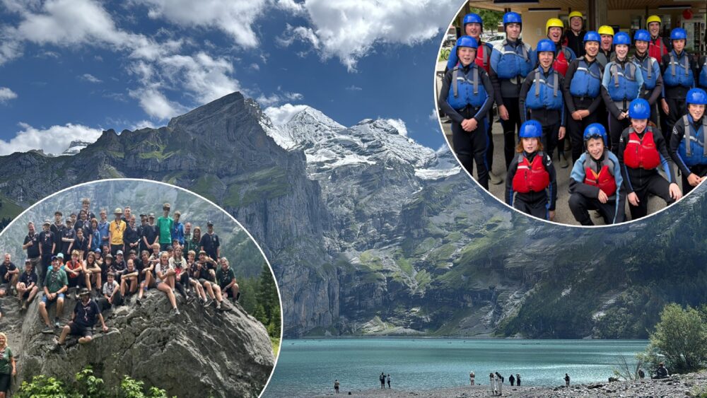 Scouts at Oeschinensee Lake Picture: Ian Porter