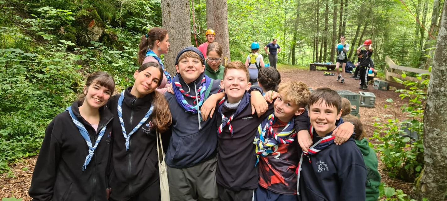 Scouts from 23rd Salisbury Group with new scout friends Picture: Ian Porter