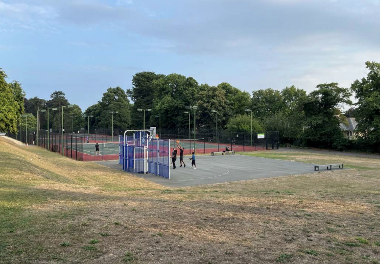 The existing MUGA and proposed site of the padel courts Picture: CRD Building Consultancy
