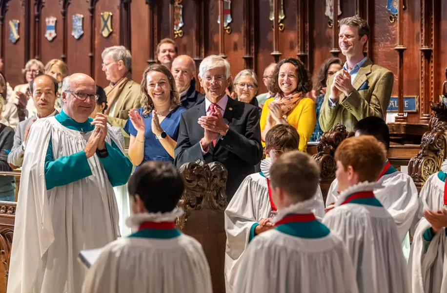 The congregation applauding the newly admitted choristers Picture: Max Willcock BNPS
