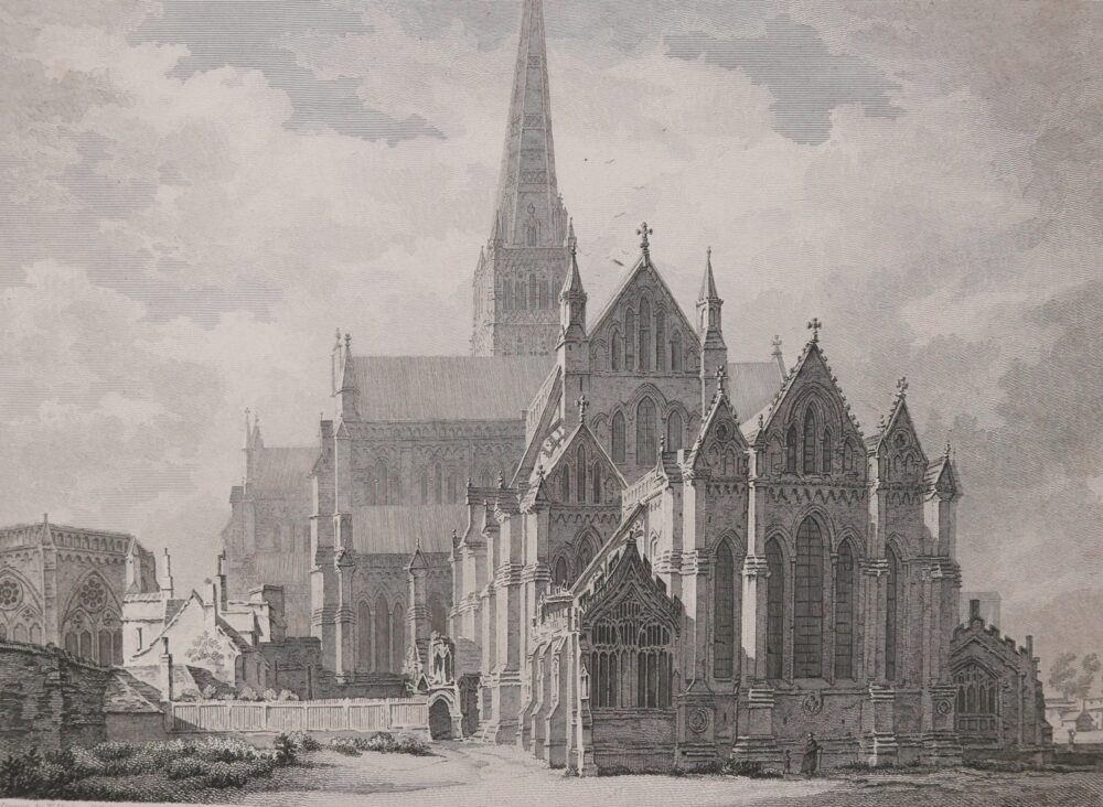 An archive print of the cathedral by T Hearne, engraved by W Byrne and J Sparrow 1790 Picture: Salisbury Cathedral