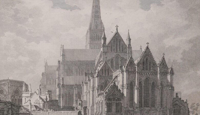 An archive print of the cathedral by T Hearne, engraved by W Byrne and J Sparrow 1790 Picture: Salisbury Cathedral
