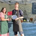 Hugh Anderson from Downton Distillery being presented with the award by Natasha Dochniak of Hampshire Fare Picture: Downton Distillery