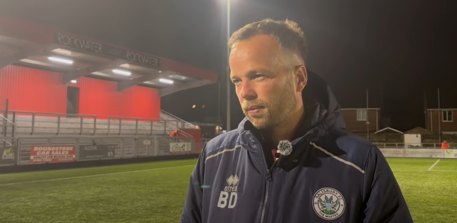 Manager Brian Dutton speaking about the result Picture: Salisbury FC