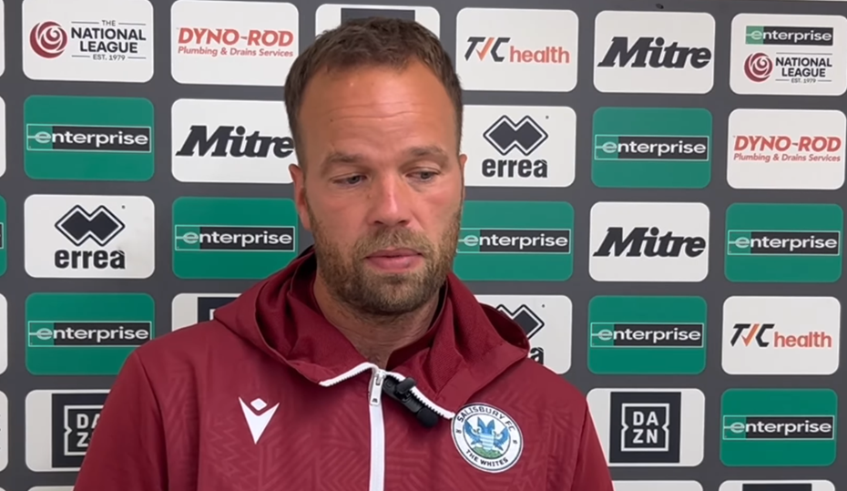 Manager Brian Dutton in an interview with Salisbury FC following the loss Picture: Salisbury FC