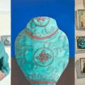 Ray Walker with some of his paintings Picture: Ray Walker