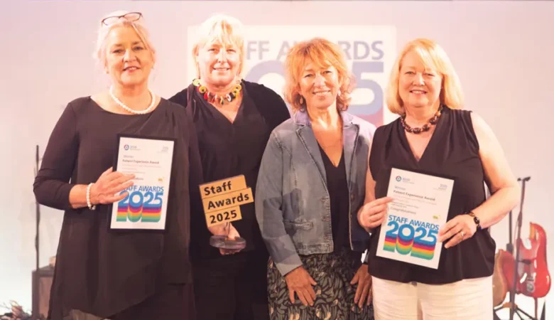 Sharon Osment and Gail Buchannan with award presenters Louise Hall and Bev Moulding, of the Stars Appeal Fundraising Committee Picture: Inez Szczepanska