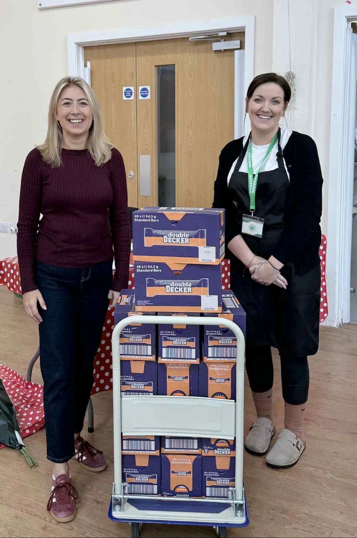 The team with the donation of Double Deckers Picture: Old Sarum and Longhedge Community Pantry